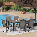 PHI VILLA 7 PCS Outdoor Dining Set, 2 Swivel & 4 Stable Dining Chairs, Patio by PHIVILLAThepioneerofcomfortablehouseholdsupplies