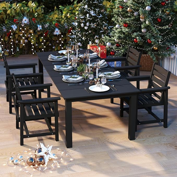 5-Piece Black Outdoor Dining Set - Image 9
