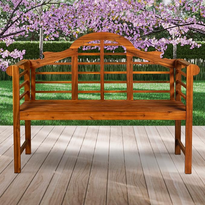 JONATHAN Y BNH103A Lutyens 51.2" 3-Seat Arched 600-Lbs Support Acacia Wood - Image 5