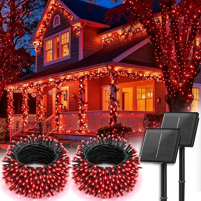 Brightown 2 Pack Solar String Lights Outdoor, Total 144Ft 400 LED Twinkle Fairy - Image 4
