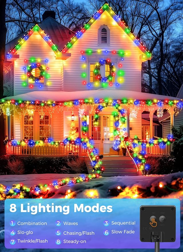 Minetom Solar String Lights for Outside, 4 Pack Total 160FT 400 LED Solar - Image 3