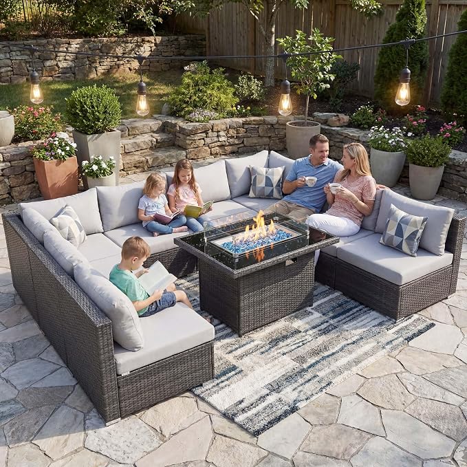 NICESOUL 29.3'' High Back Outdoor Patio Furniture Set - Image 2