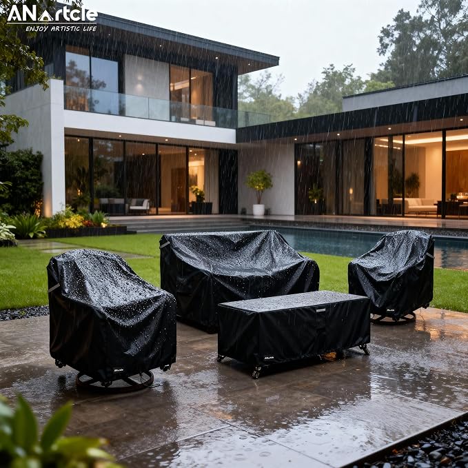 Patio Furniture Covers 4 Piece Set, 600D Waterproof Heavy Duty Outdoor - Image 4
