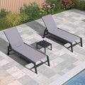 PURPLE LEAF Patio Chaise Lounge Set 2 Pieces Textilene Pool Lounge Chairs by PURPLELEAF