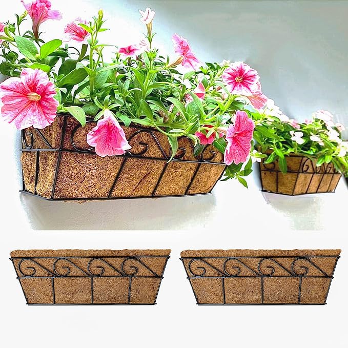 LaLaGreen Wall Planters for Outdoor Plants Window Flower Boxes Basket Attach to by L%C3%A1L%C3%A1Green