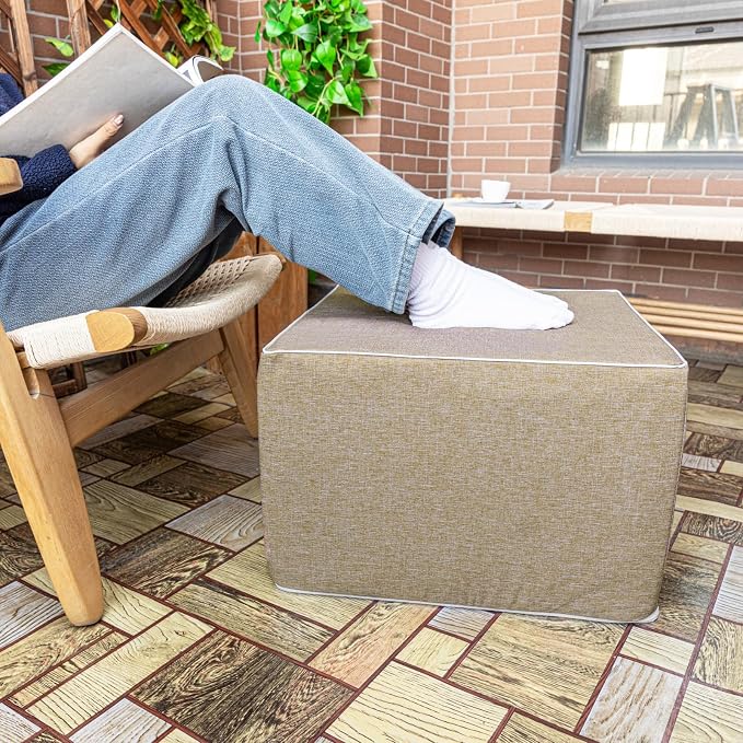 Outdoor Ottoman 20x20x14 Inches Outdoor Square Ottomans - Image 3