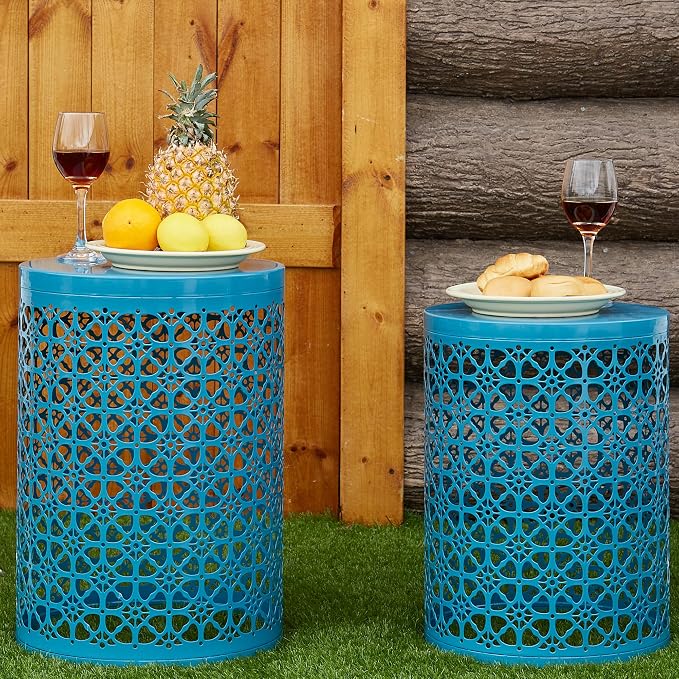 Y&M Set of 3 Heavy-Duty Round End Table, Side Table, Coffee Table - Image 4