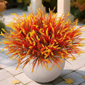 Artificial Fake Plants Flowers for Outdoors Fall Decor, 12 Bundles Fall Leaves by Ammyoo