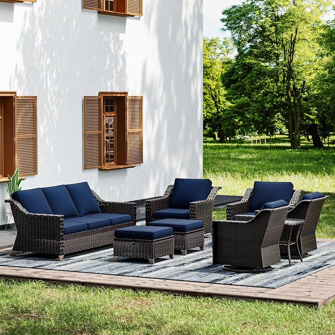 Joyside Wicker Patio Furniture Sets, 8 Pieces Upgraded Large Size Outdoor by Joyside