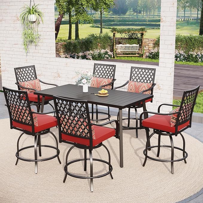 Sophia & William 7-Piece Outdoor Bar Set, Bar Height Patio Table and Chairs - Image 6