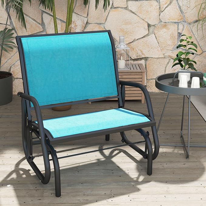 Outsunny Porch Glider, Metal Frame Swing Glider Chair - Image 8