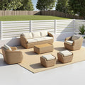 CHITA 6 Pieces Patio Wicker Furniture Set, Outdoor Rattan Bistro Set by CHITALIVING