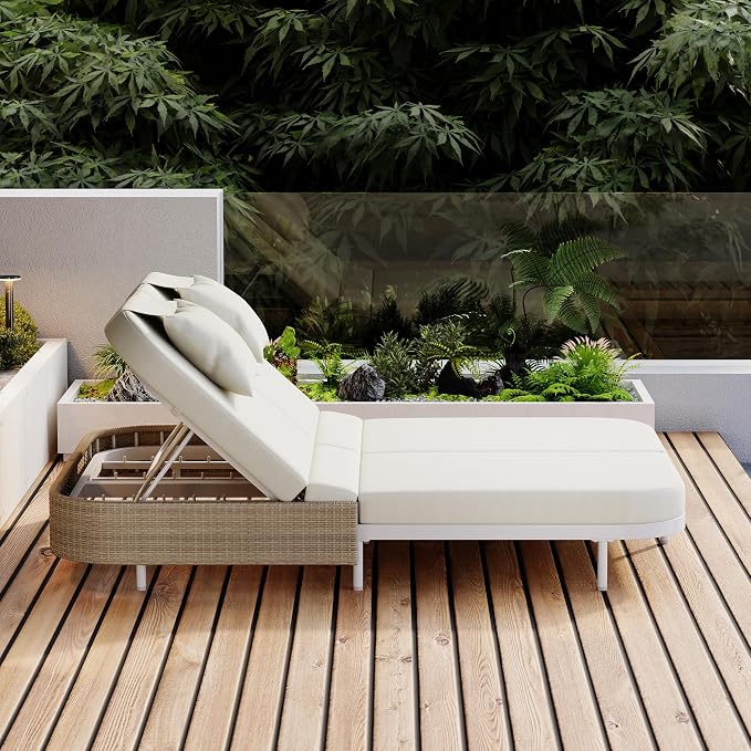 Merax Outdoor Daybed, Patio Rattan Daybed - Image 5