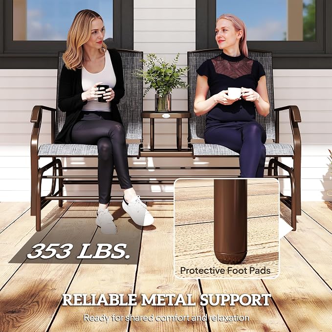 Outsunny Outdoor Glider Bench - Image 6