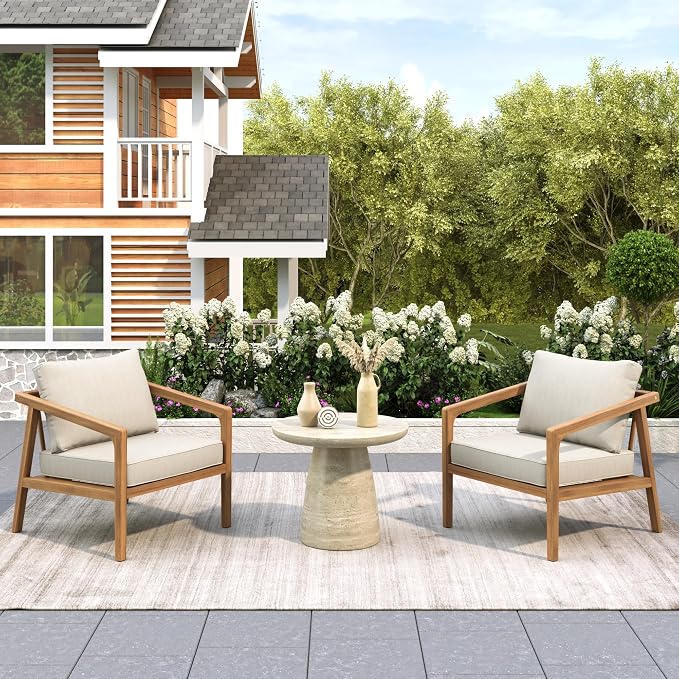 Christopher Knight Home Set of 2 Leland Patio Furniture Acacia Wood Club Chairs by ChristopherKnightHome