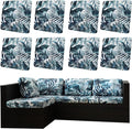 8Pcs Outdoor Cushion Covers, Patio Cushion Covers, Stretch Elastic Slipcovers by dreahoteztil
