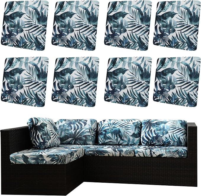 8Pcs Outdoor Cushion Covers, Patio Cushion Covers, Stretch Elastic Slipcovers by dreahoteztil