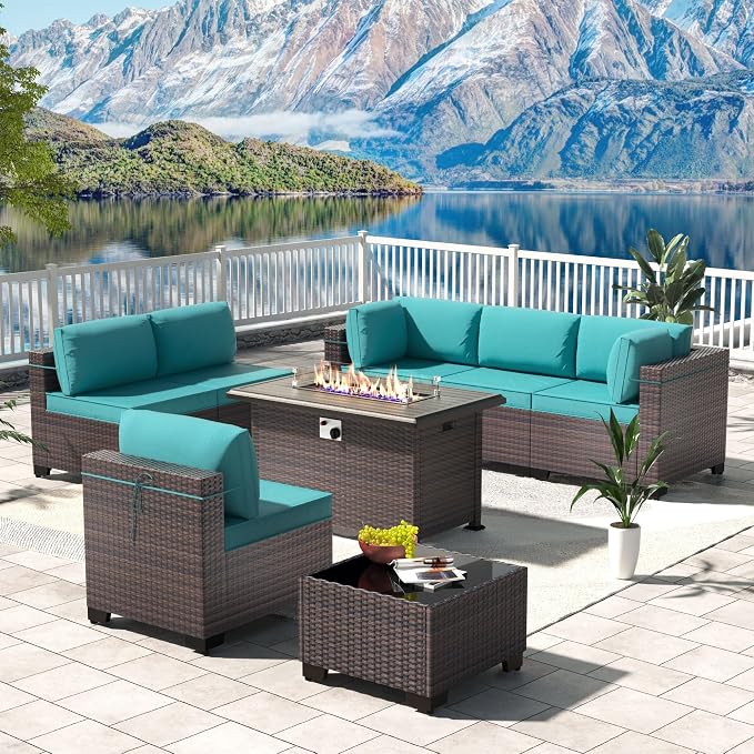 Kullavik 8 Pieces Outdoor Patio Furniture Set, Sectional Sofa Set by KULLAVIK