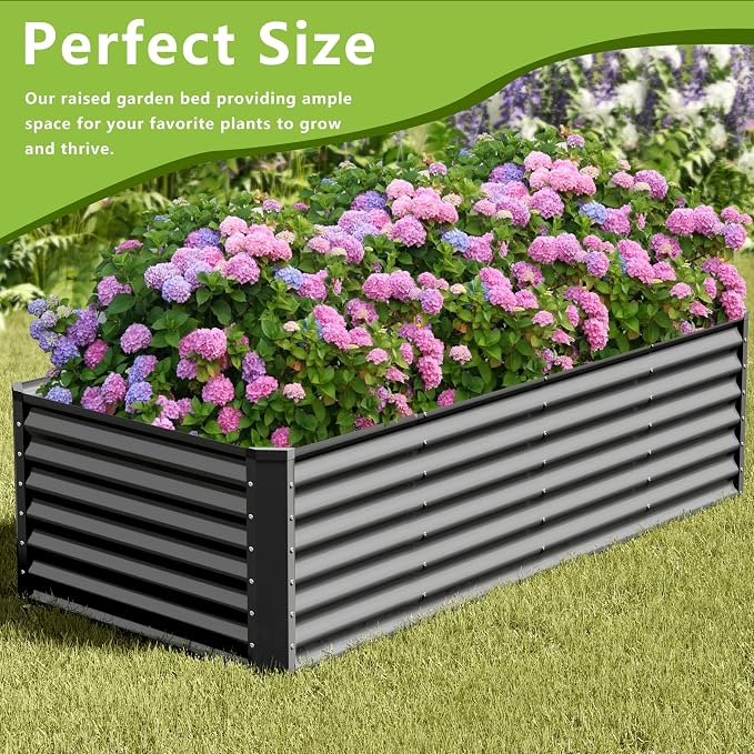 8x2x2FT Galvanized Raised Garden Bed, Galvanized Planter Boxes Outdoor - Image 5