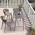 PURPLE LEAF Rectangular Patio Bar High Table Aluminum Stool Dining Table by PURPLELEAF