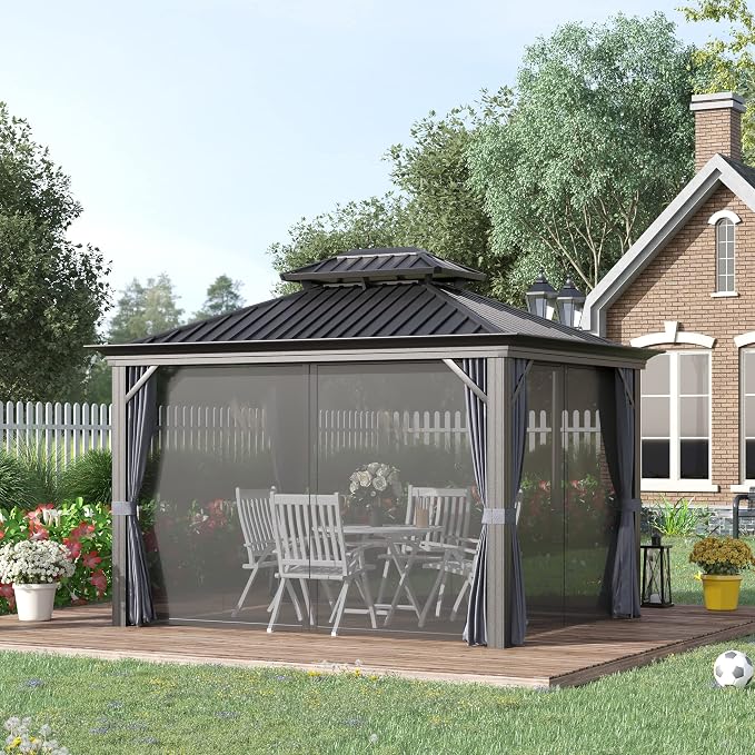 Outsunny 10' x 12' Hardtop Gazebo - Image 2