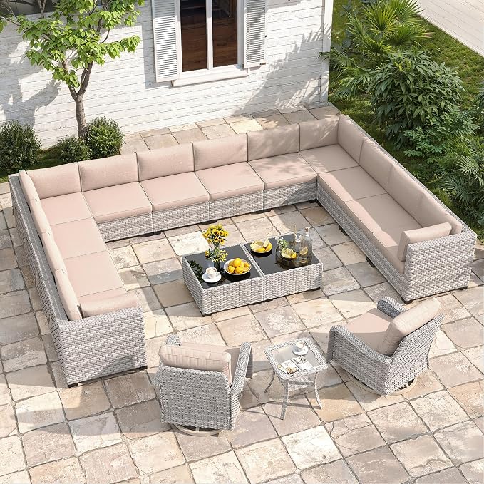 14-Seat Modern Patio Furniture Set by MASIONBACKYARDS