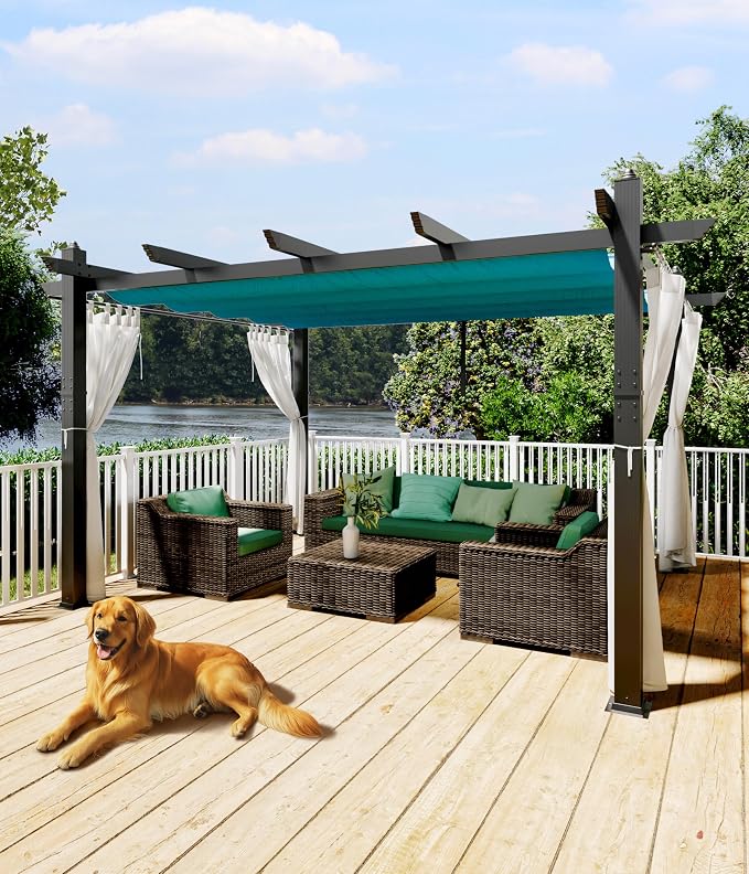 GarveeLife 10 x 13 ft Aluminum Pergola, Outdoor Metal Gazebo by GarveeLife