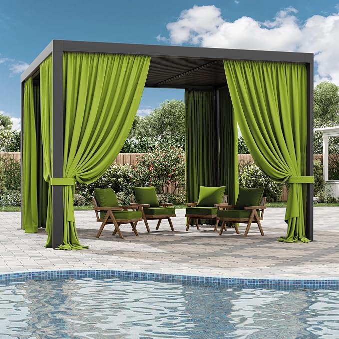 Gazebo Universal Replacement Privacy Curtain, 4-Panels Sidewall Curtains - Image 6
