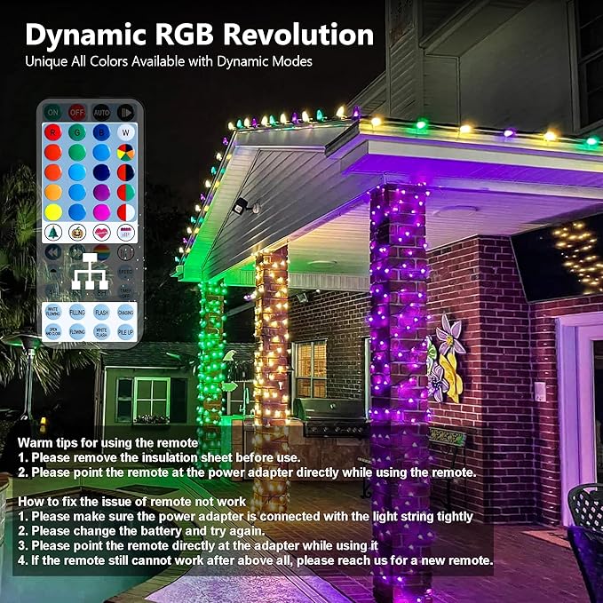 Brizled Color Changing String Lights 98FT 300 LED RGB Christmas Lights Dimmable - Image 2