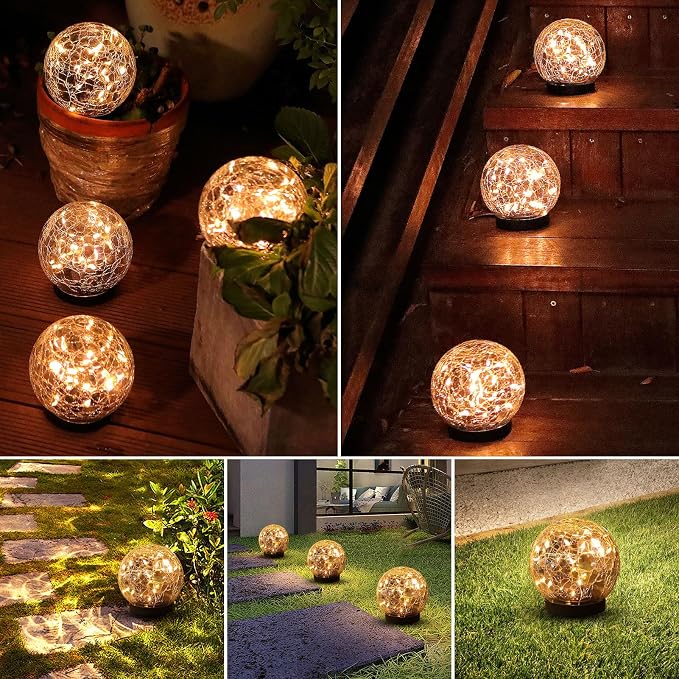 Solar Globe Lights Outdoor Waterproof-Solar Balls-Solar Garden Lights-Orbs - Image 7