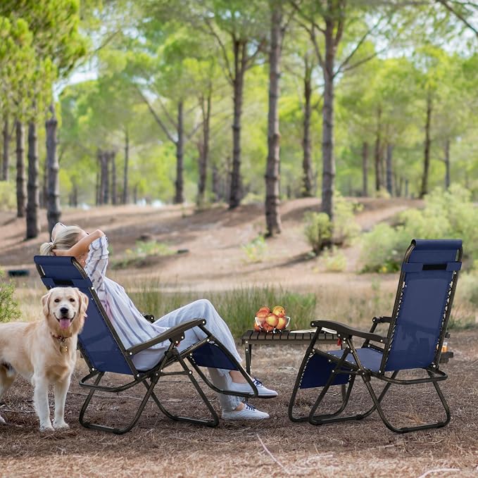Yaheetech Zero Gravity Recliners Outdoor Adjustable Folding Reclining Lounge - Image 7