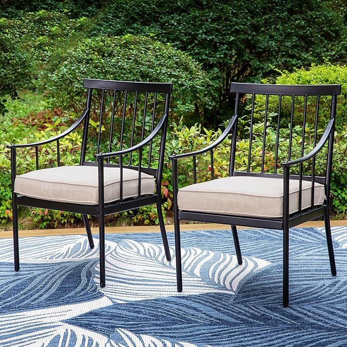 PHI VILLA Outdoor Metal Dining Chairs by PHIVILLAThepioneerofcomfortablehouseholdsupplies