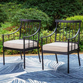 PHI VILLA Outdoor Metal Dining Chairs by PHIVILLAThepioneerofcomfortablehouseholdsupplies