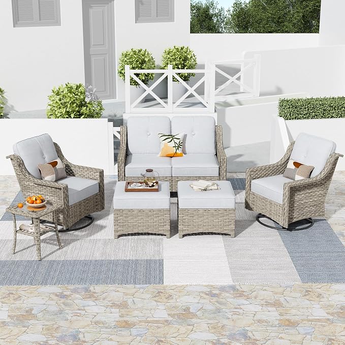 HOOOWOOO 6 Piece Patio Furniture Conversation Sets by DesignforBetterLife