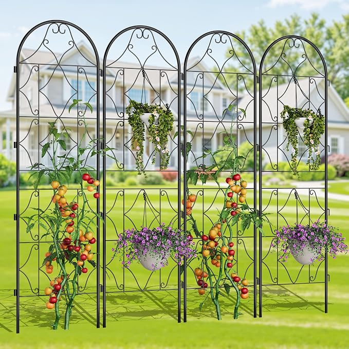 Garvee 22"x 75" Metal Garden Trellis Panel, Vegetables, Indoor & Outdoor - Image 2