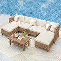 PHI VILLA Wicker Patio Furniture Set, Outdoor Sectional Couch by PHIVILLAThepioneerofcomfortablehouseholdsupplies
