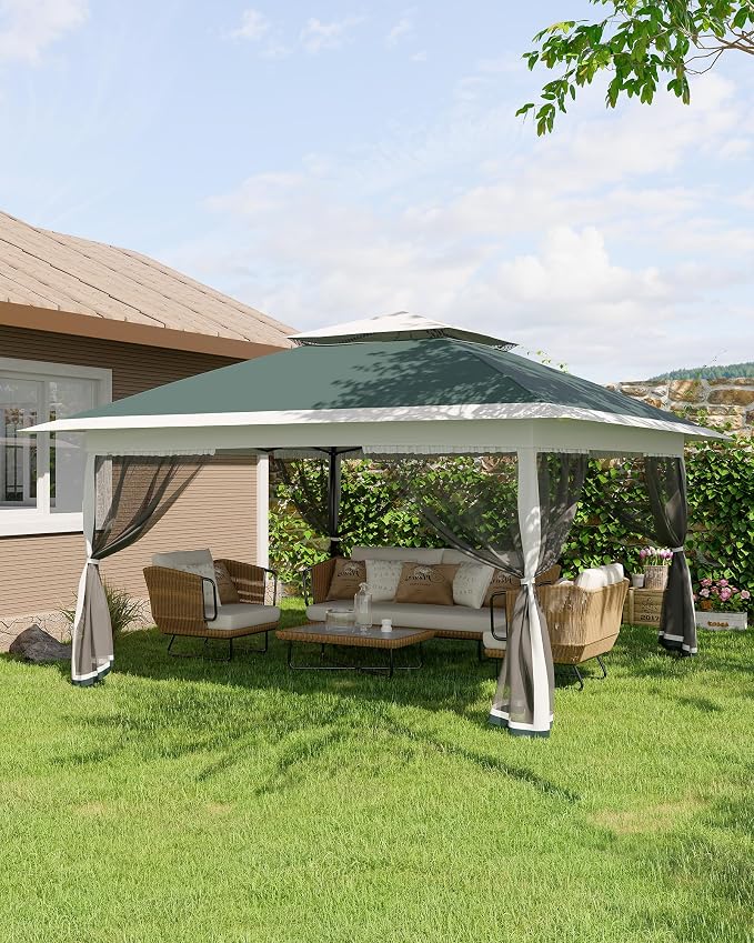 Canopy Tent 13x13 ft, Pop Up Gazebo One-Push Setup - Image 9