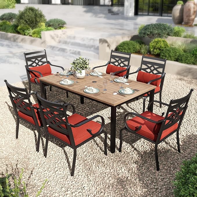 PHI VILLA 7 Pieces Outdoor Dining Set by PHIVILLAThepioneerofcomfortablehouseholdsupplies