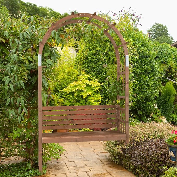 6.8FT Garden Arch with Bench, Arbor Arch - Image 2