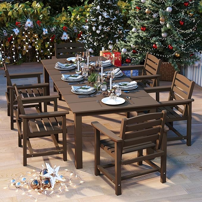5-Piece Brown Outdoor Dining Set - Image 3