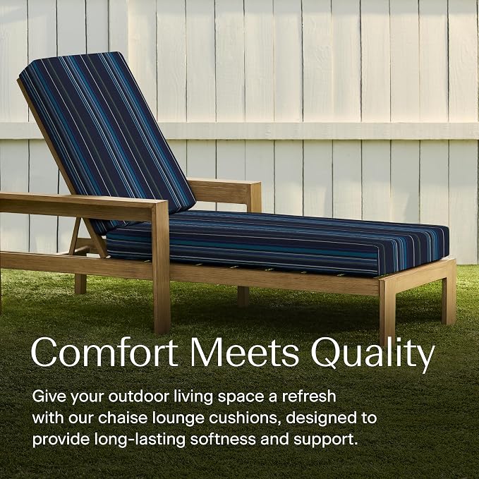 Honeycomb Outdoor Heritage Chaise 21.5 x 70, Sunbrella Stanton Lagoon Chaise - Image 2