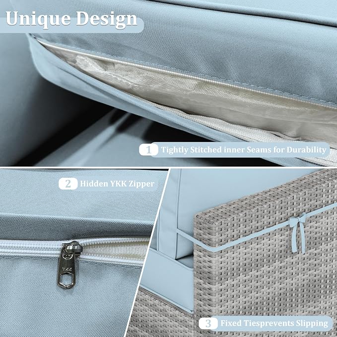 14 Pcs Outdoor Cushion Covers Patio Cushion Slipcovers Replacement Splash Proof - Image 4