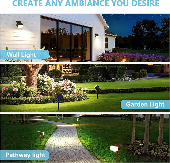 Solar Lights Outdoor Waterproof IP65, Super Bright LED, 3000K 2 Lighting Modes - Image 7