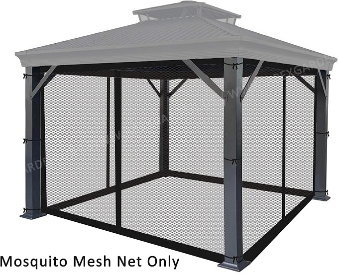 10-ft x 12-ft Gazebo Replacement Mosquito Screen Netting - Image 4