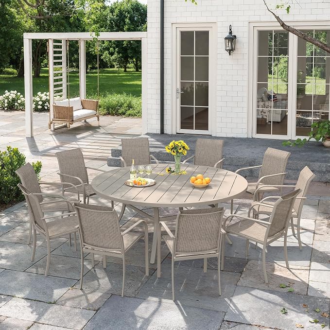VICLLAX 11 Pieces Patio Outdoor Dining Set by HOME