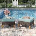 PHI VILLA 2 Pieces Patio Ottoman, All Weather Rattan Wicker Ottoman Seat by PHIVILLAThepioneerofcomfortablehouseholdsupplies