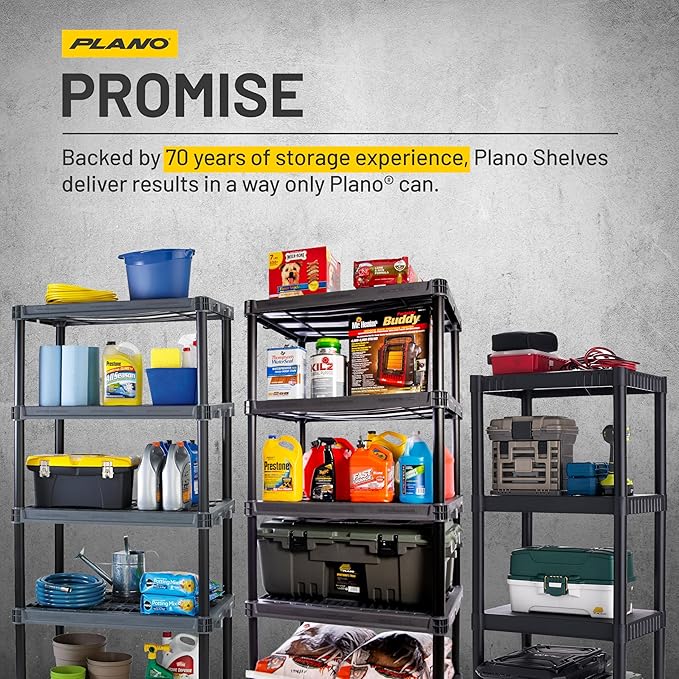 Plano 5-Shelf Extra Heavy Duty Plastic Storage Shelves, 72.5” x 36” x 24” - Image 6
