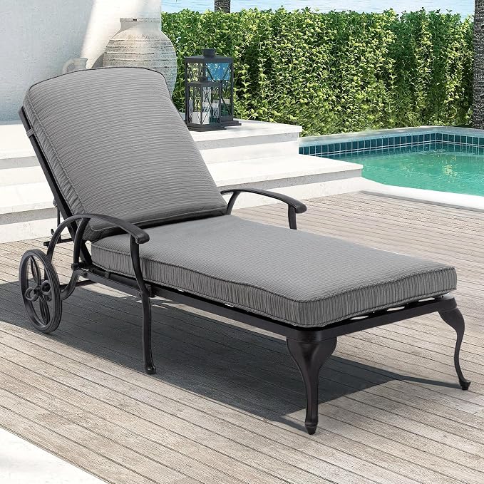 Chaise Lounge Chair Outdoor- Patio Pool Chairs Tanning Lounges by Villeston
