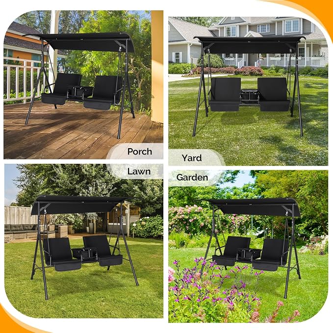 VINGLI Outdoor Porch Swing - Image 7
