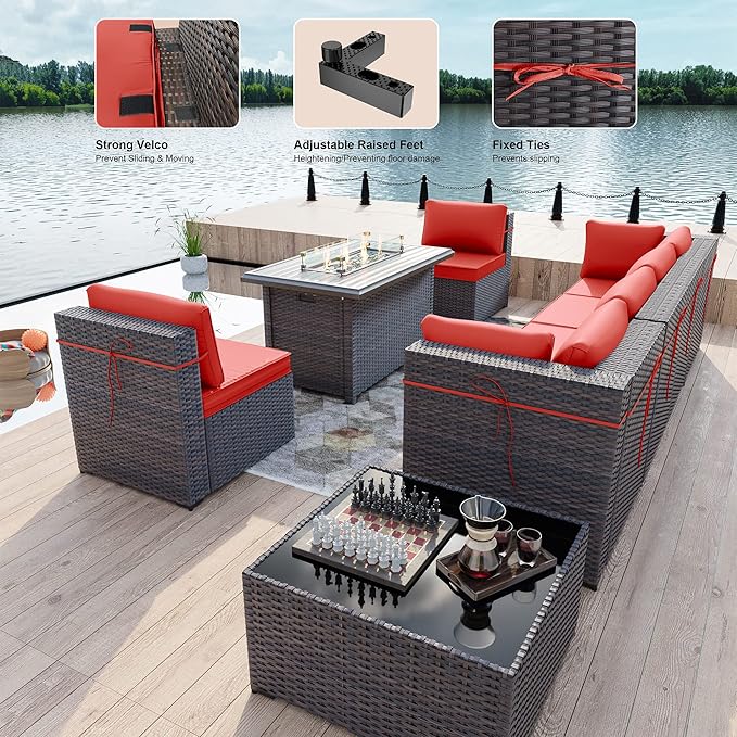 Kullavik 8 Pieces Outdoor Patio Furniture Set - Image 3